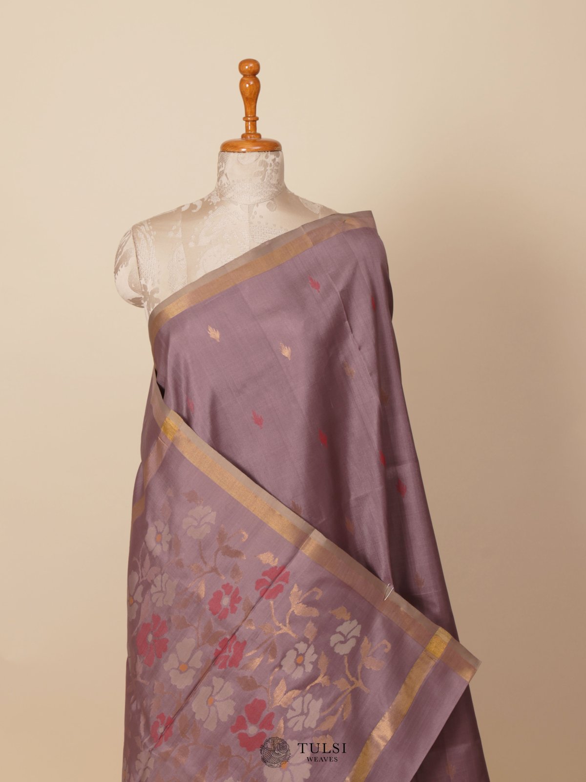Dusty Lavender Uppada Silk Saree