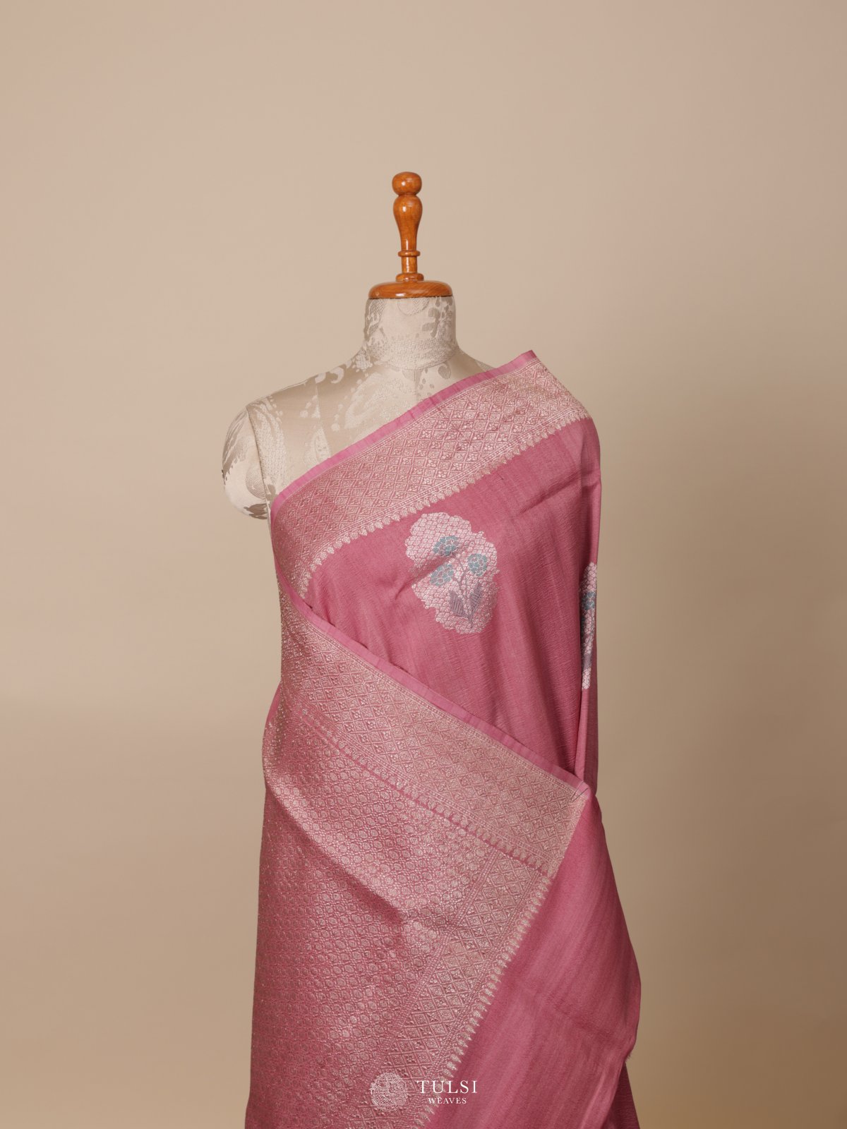 Pink Banaras Tussar Georgette