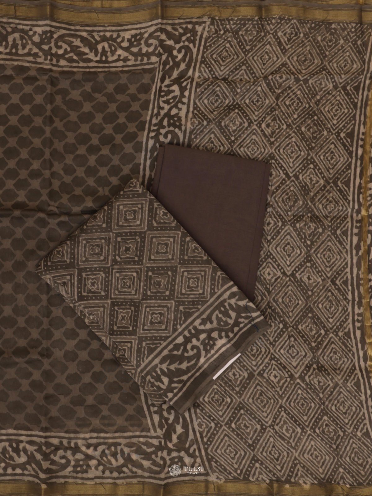 Grey Chanderi Salwar Material