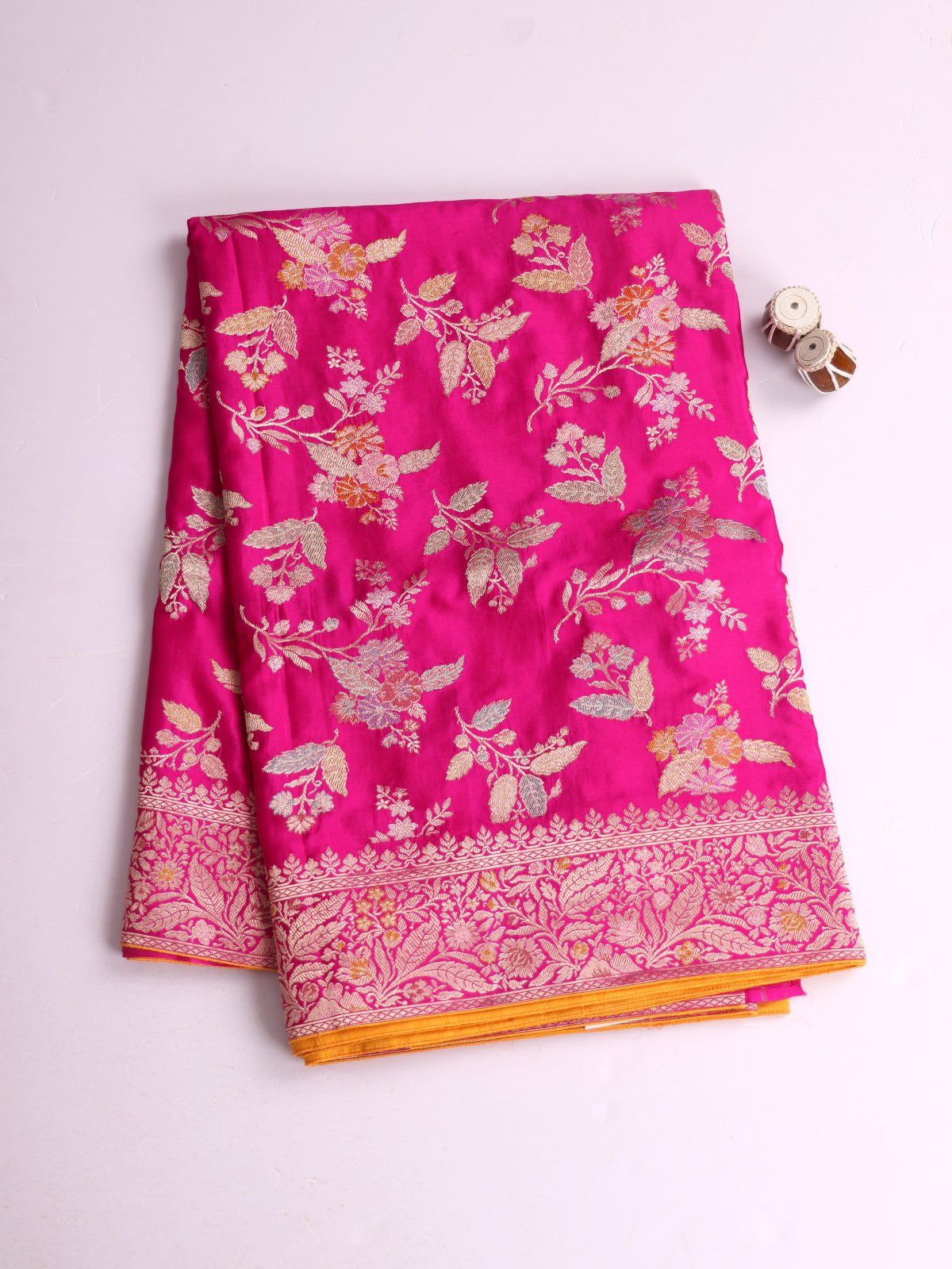 Rani Pink Brocade Banarasi Silk Saree