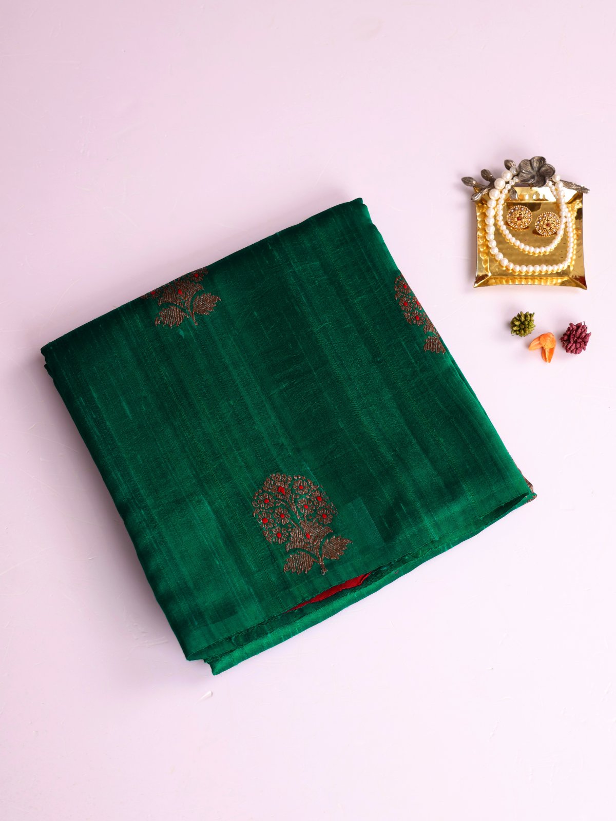 Green Banaras Tussar Silk Saree