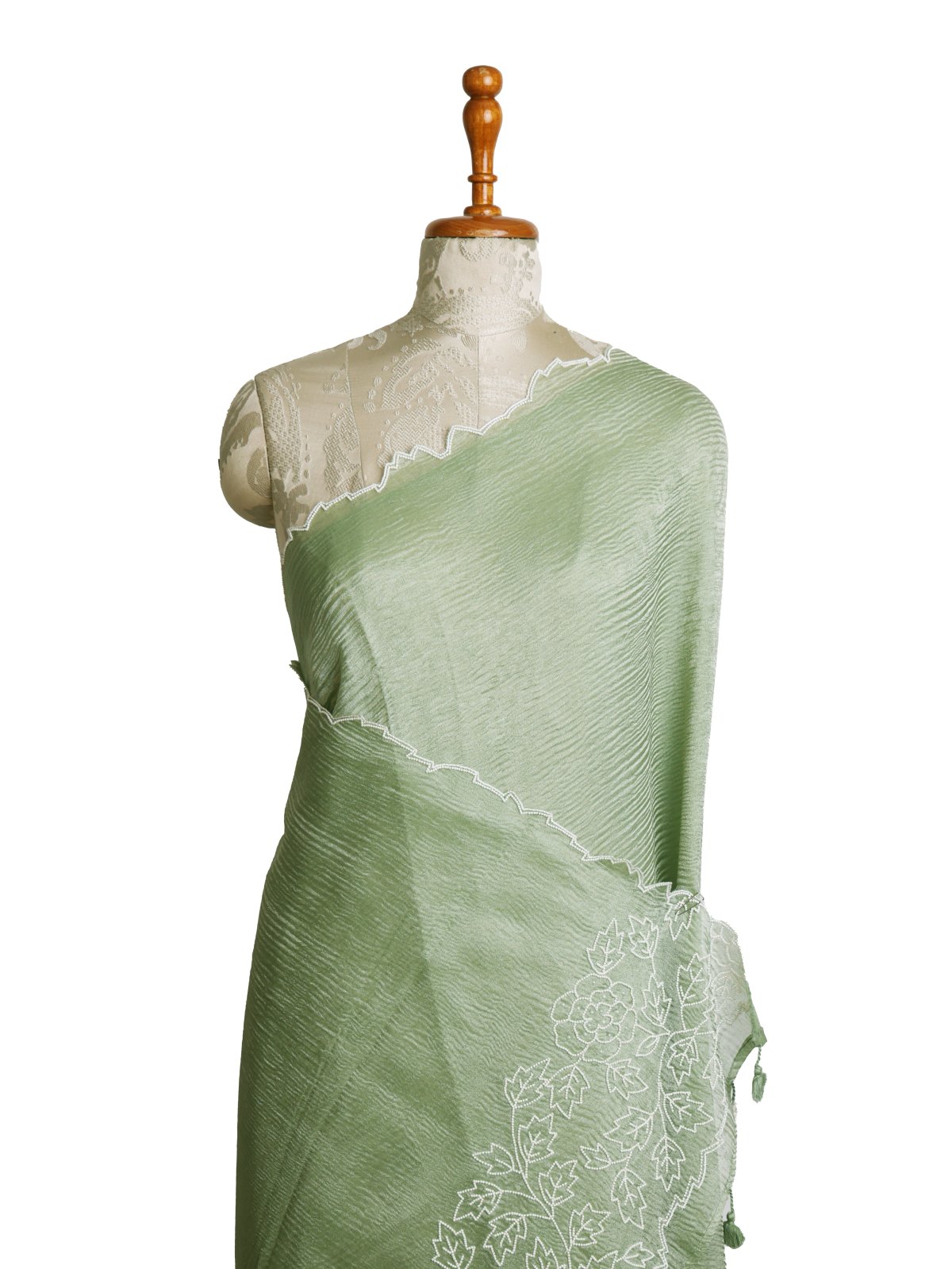 Light Green Tissue organza Silk Saree