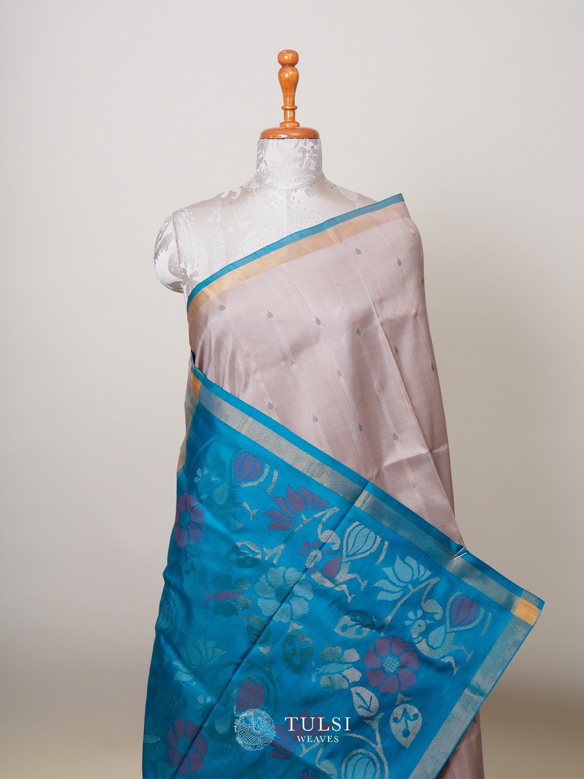 Light Khaki Uppada silk saree