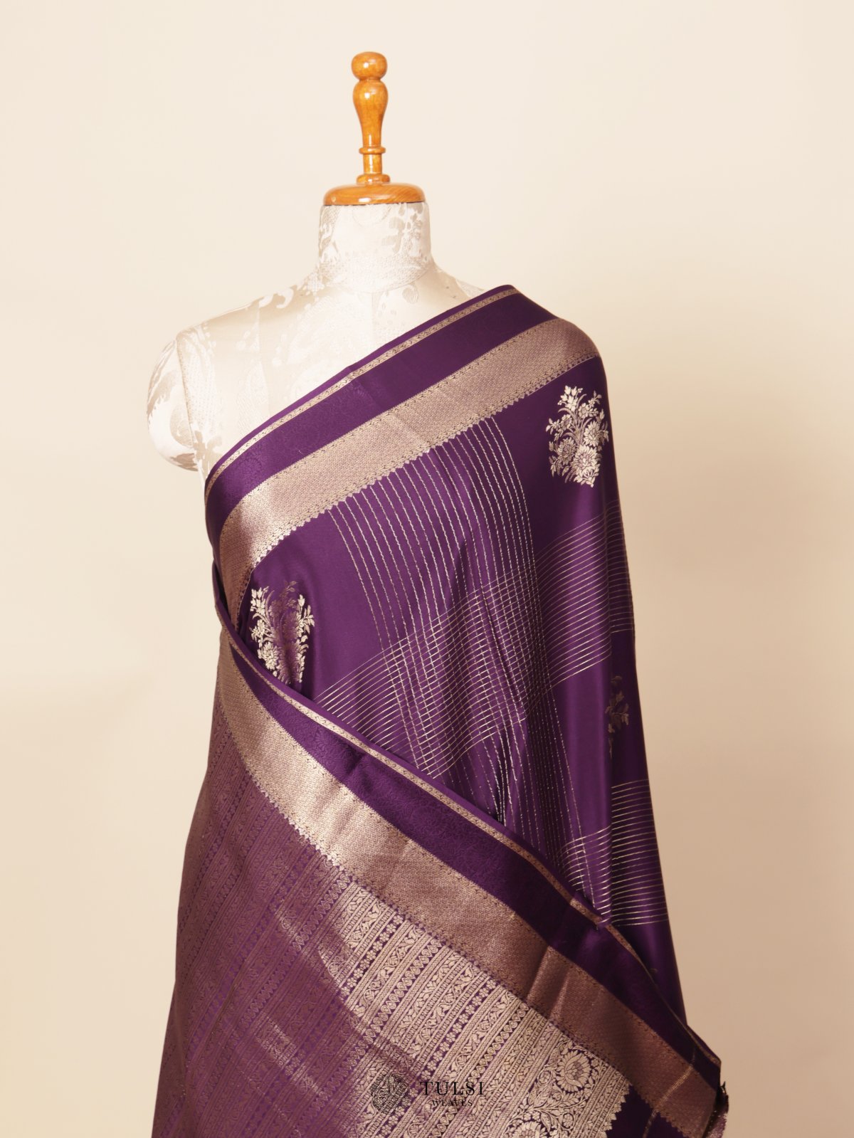 Dark Purple Mysore Silk Saree