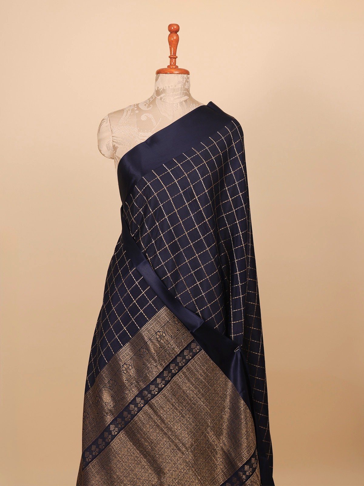 Dark Blue Mysore Silk Saree