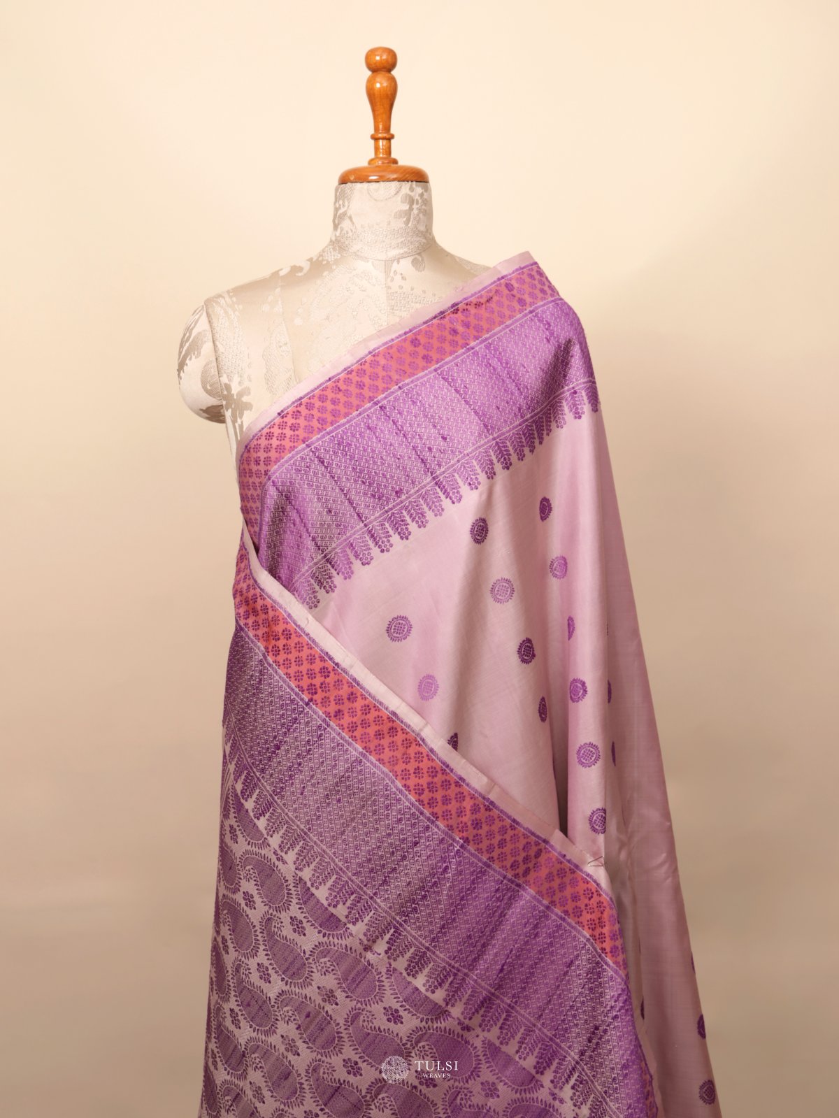 Lavender Gadwal Silk Saree