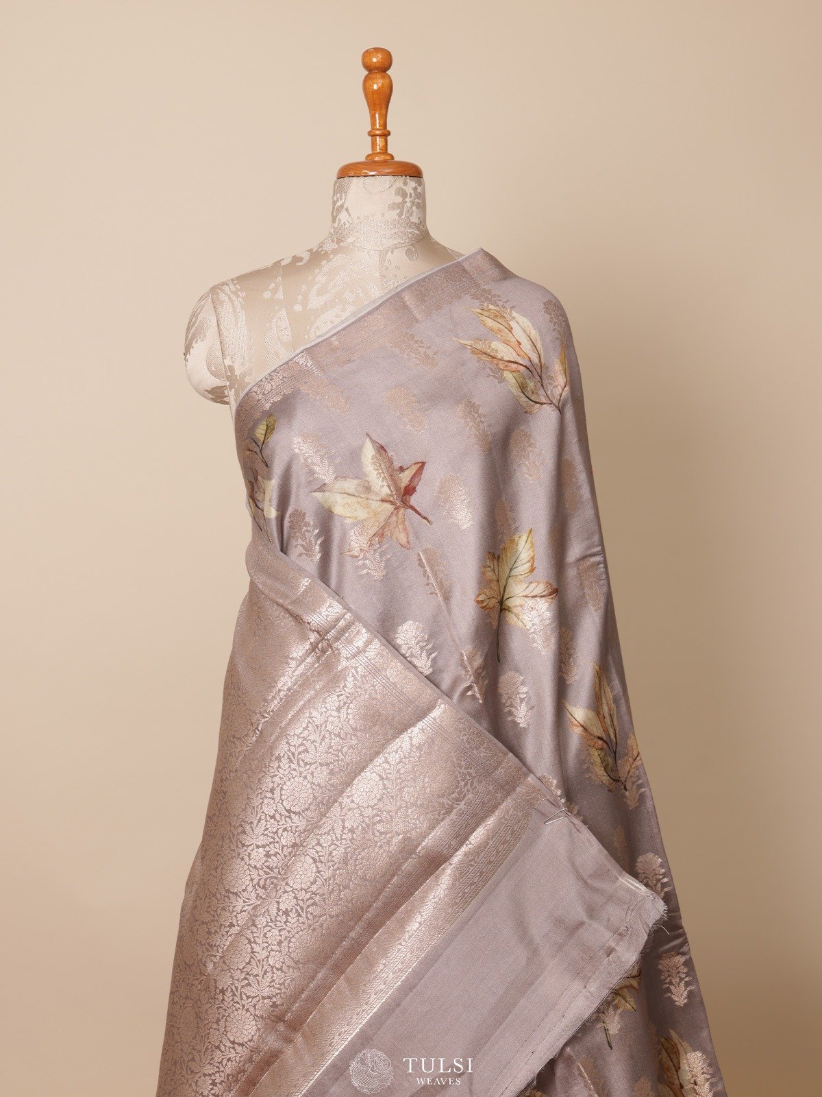 Grey Chaniya Silk Saree