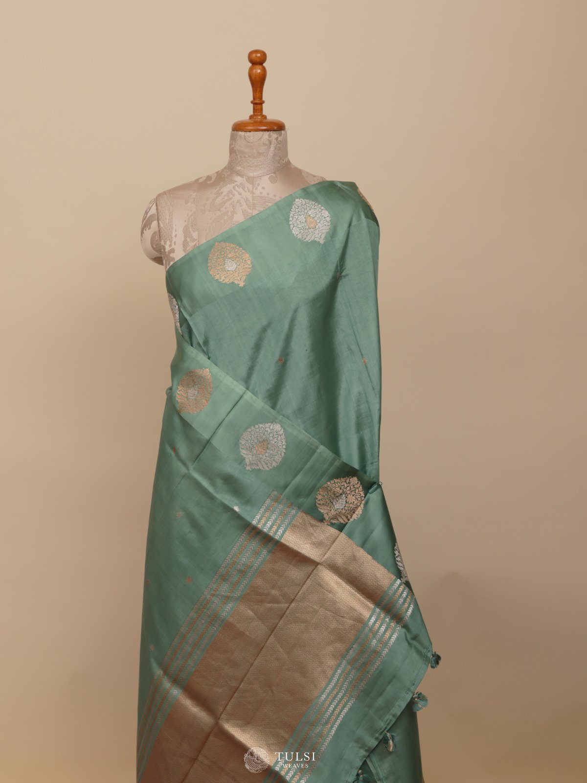 Light Aqua Blue Mashru Silk Saree