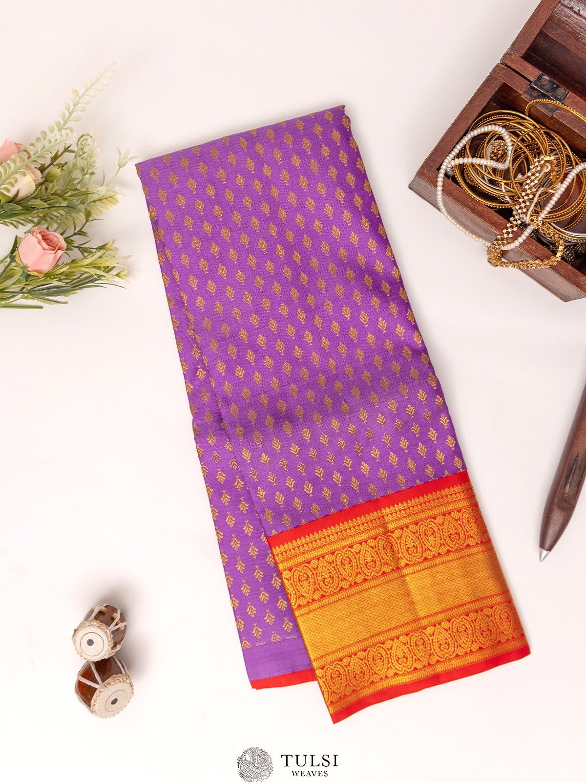 Violet Kanjeevaram Silk Pavadai 