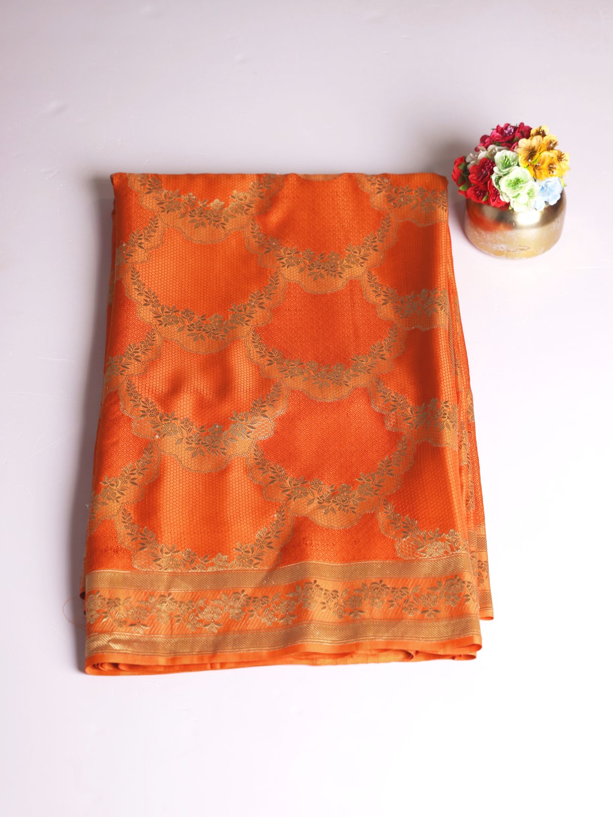 Orange Mashru Silk Saree 