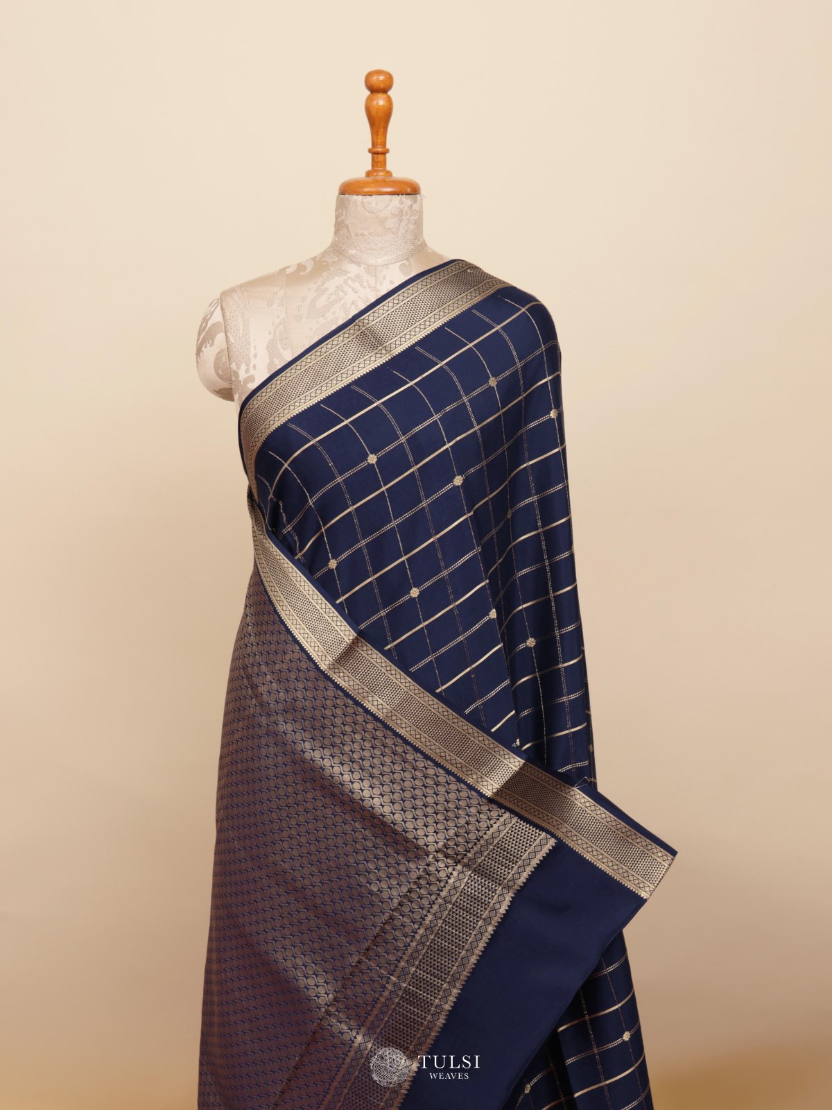 Dark Blue Mysore Silk Saree