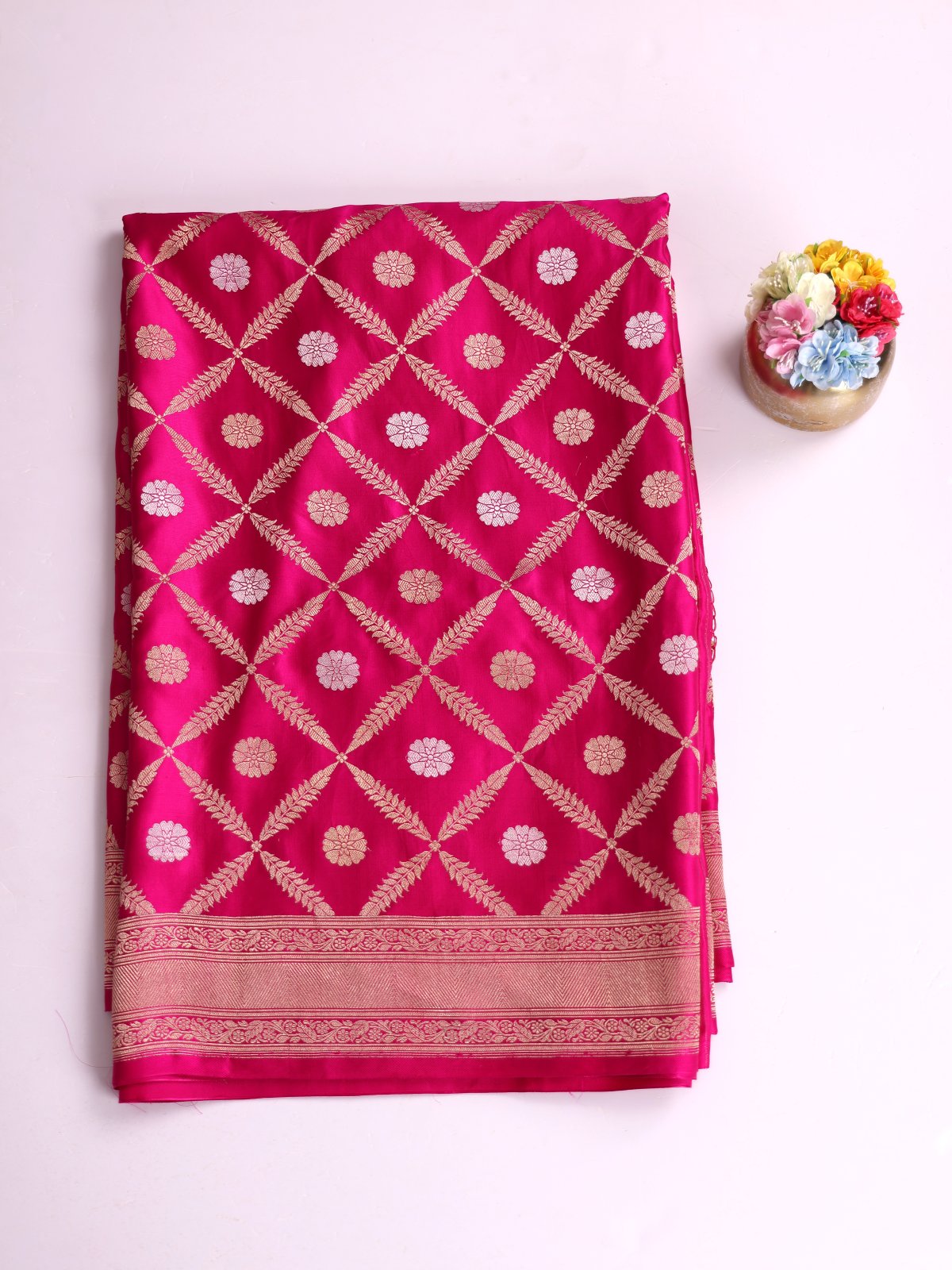 Magenta Pink Mashru Silk Saree 