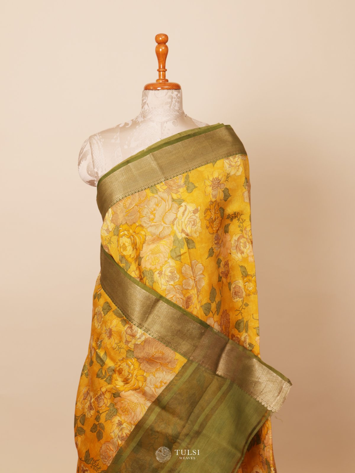 Mustard Yellow Chaniya Silk Saree