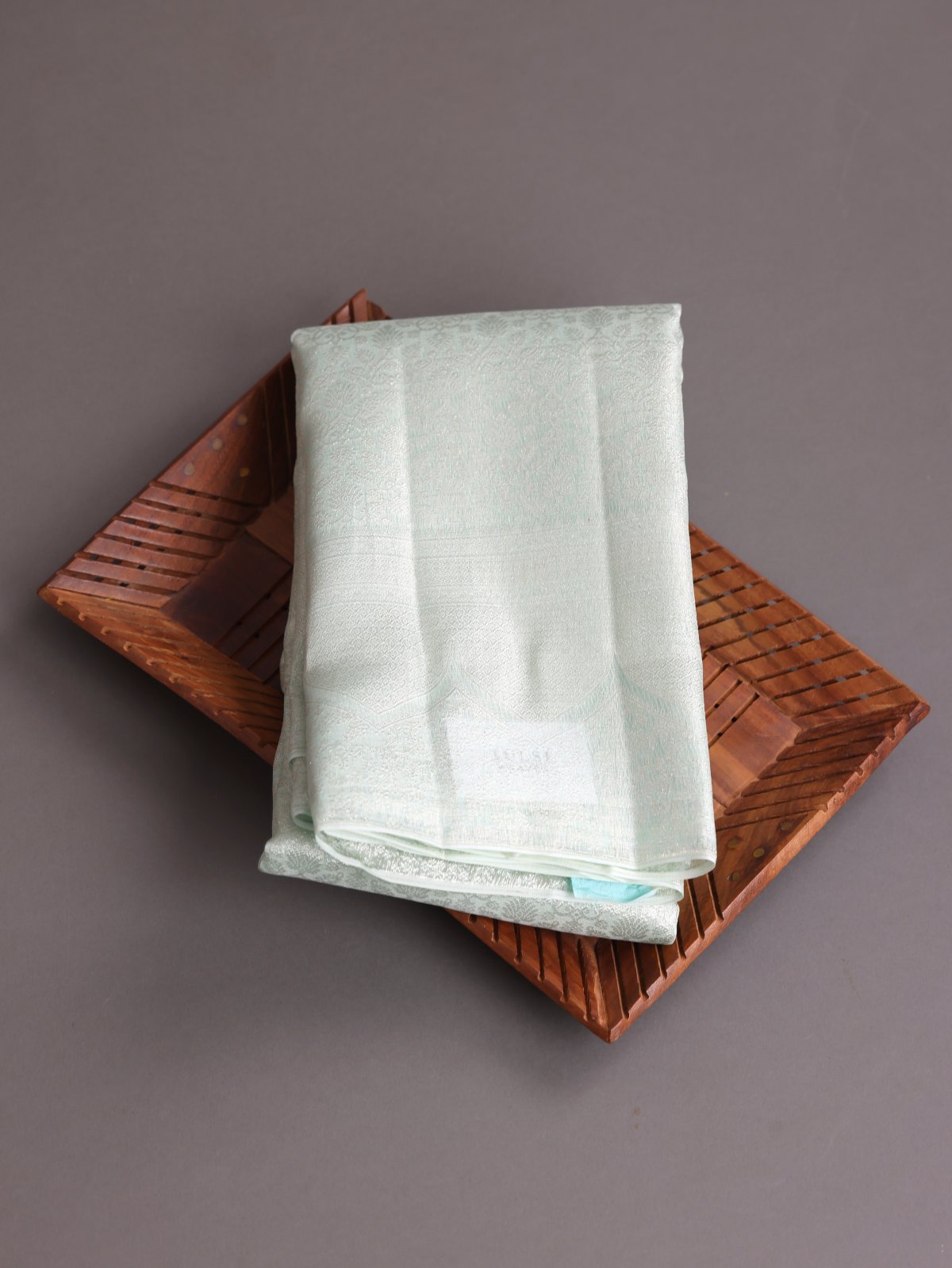Light Greenish Blue Organza Kanjeevaram Silk Saree