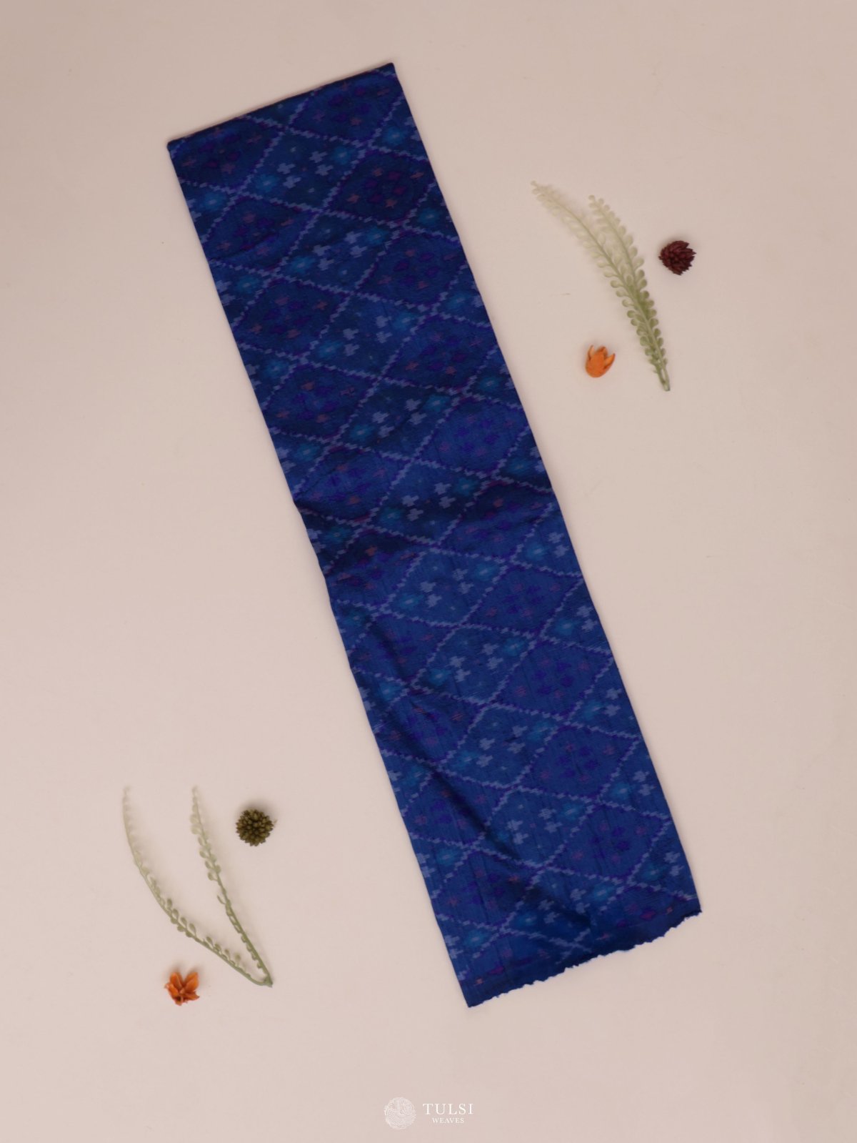 Blue Ikat Raw Silk Blouse