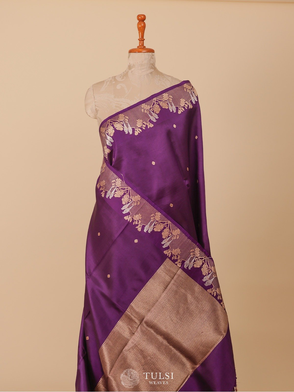 Violet Mashru Silk Saree