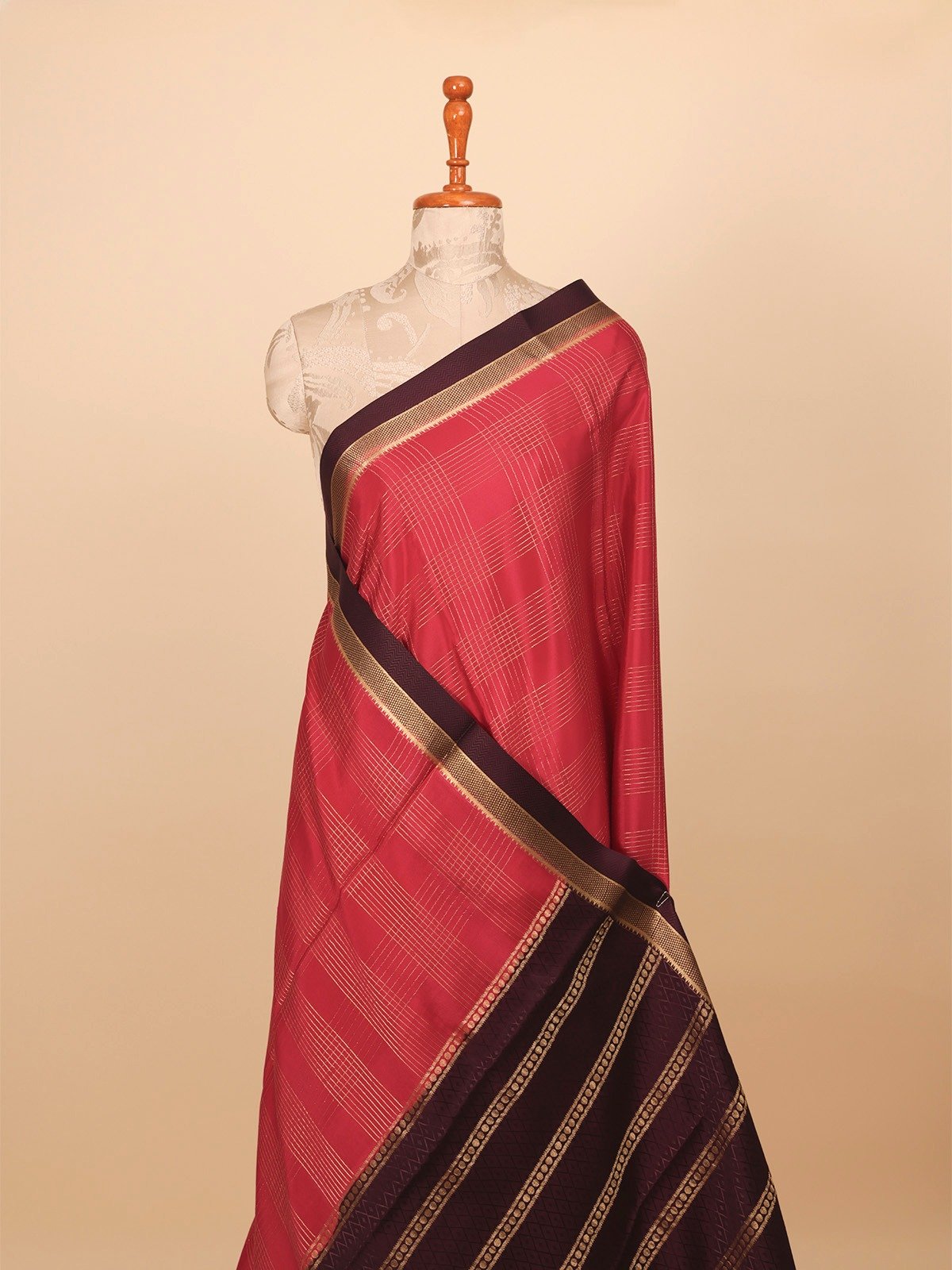 Hot Pink Mysore Silk Saree