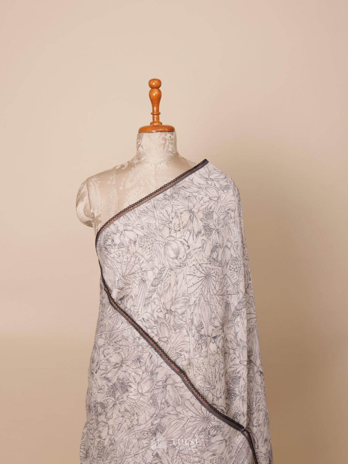 Off-White Linen Saree