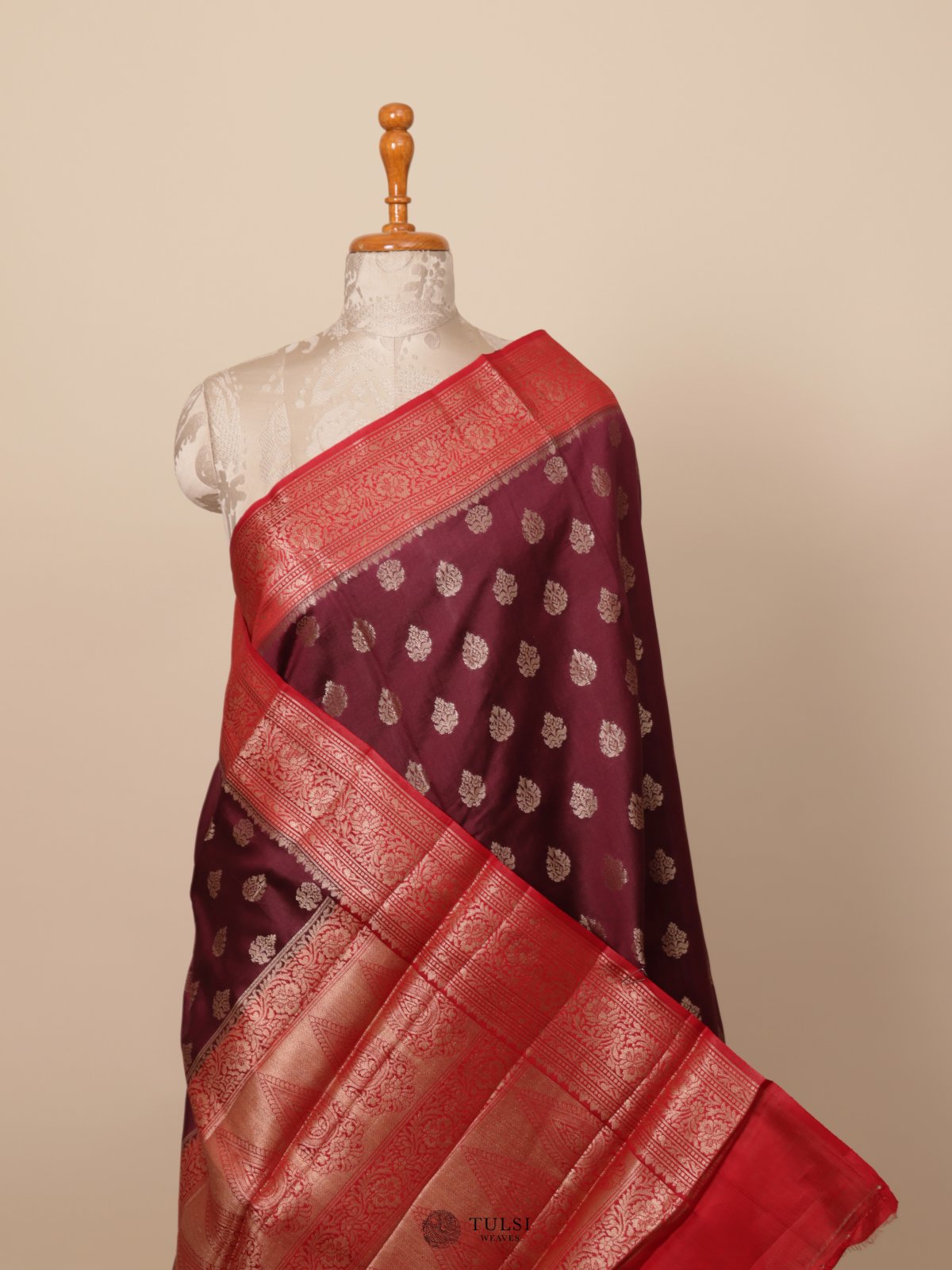 Maroon Chaniya Silk Saree 