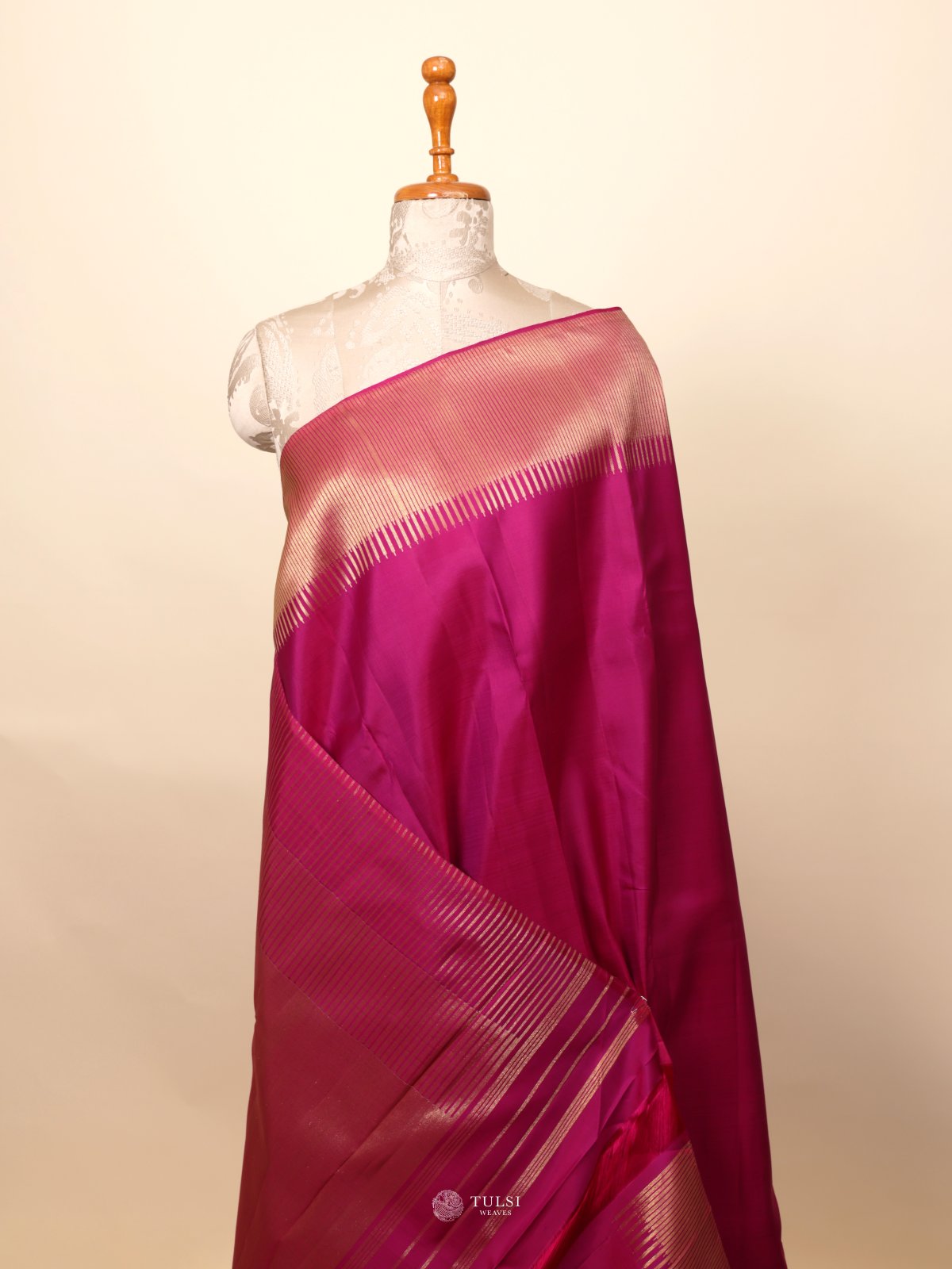 Dark Pink Kanjeevaram Silk Saree