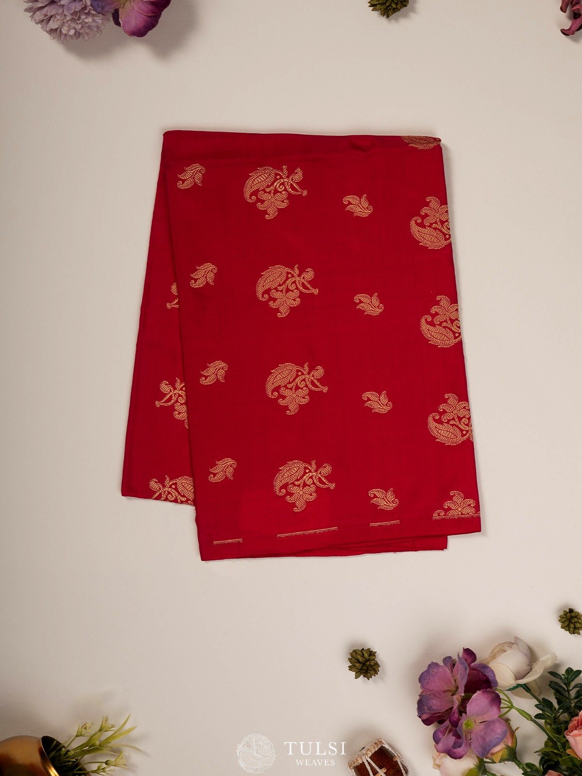 Red Banaras Silk Blouse 