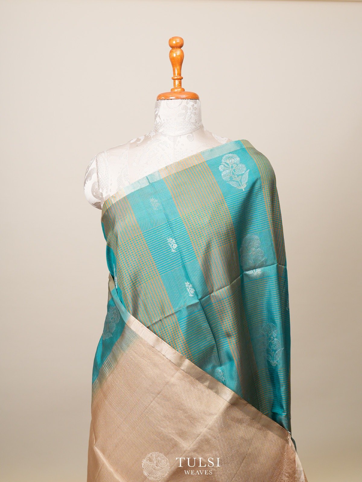 Teal Blue Soft Silk Saree