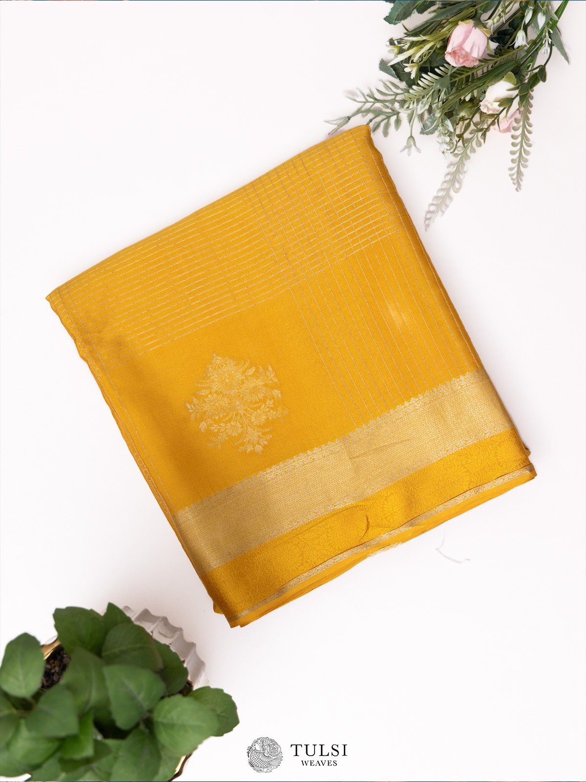 Mustard Mysore Silk Saree