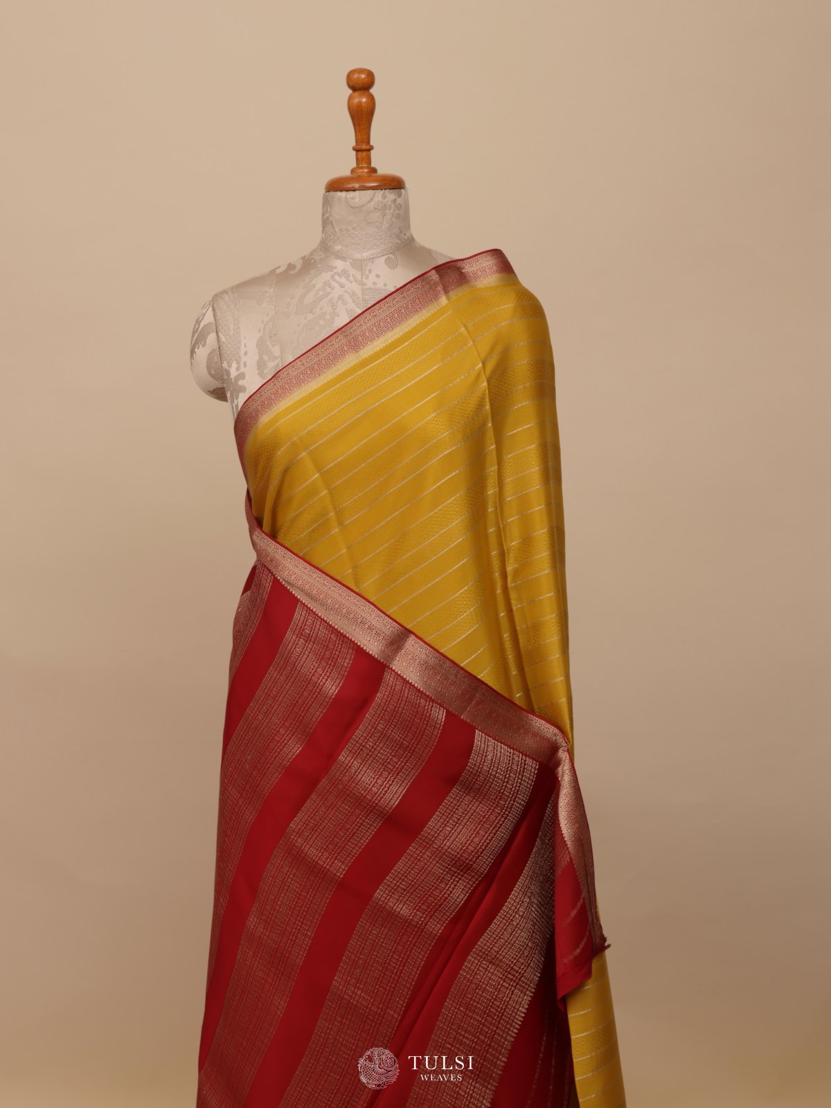 Mustard Yellow Mysore Silk Saree