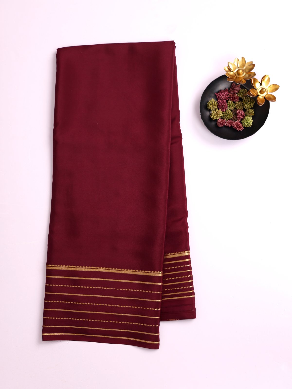 Maroon Mysore Silk Saree