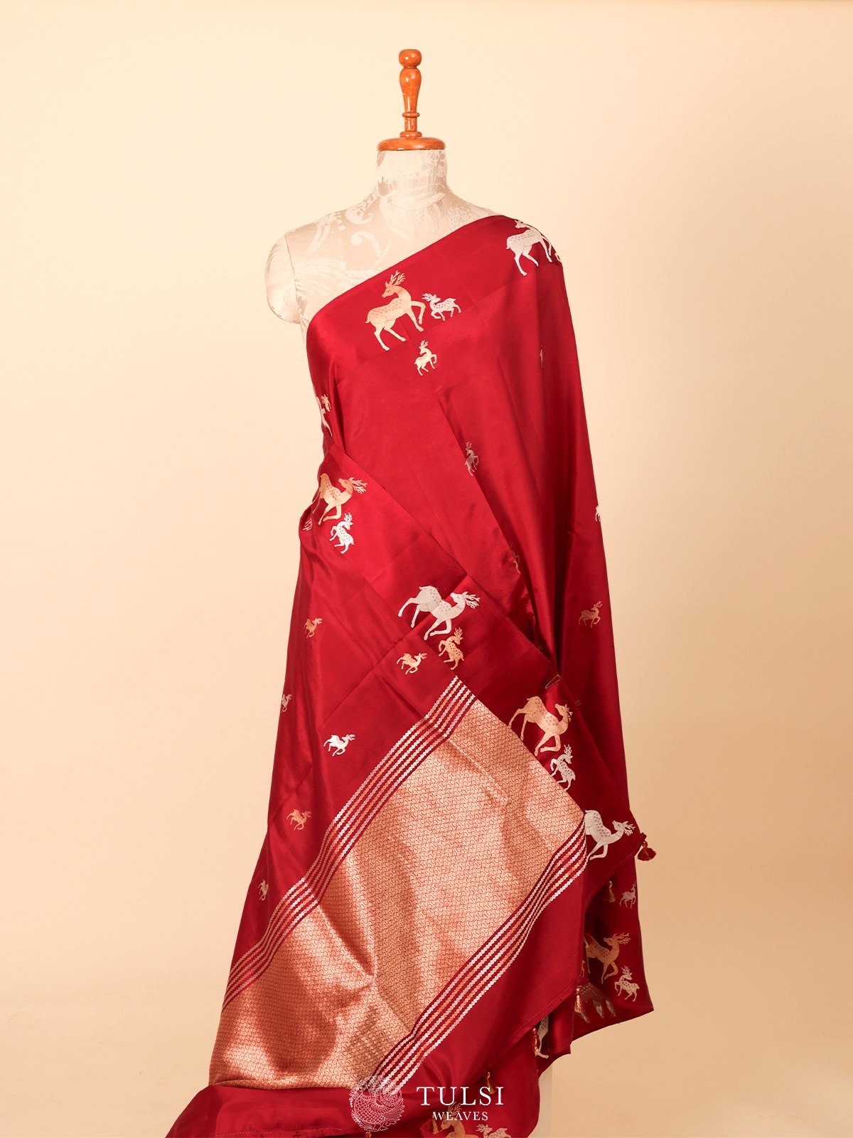 Red Mashru Silk Saree