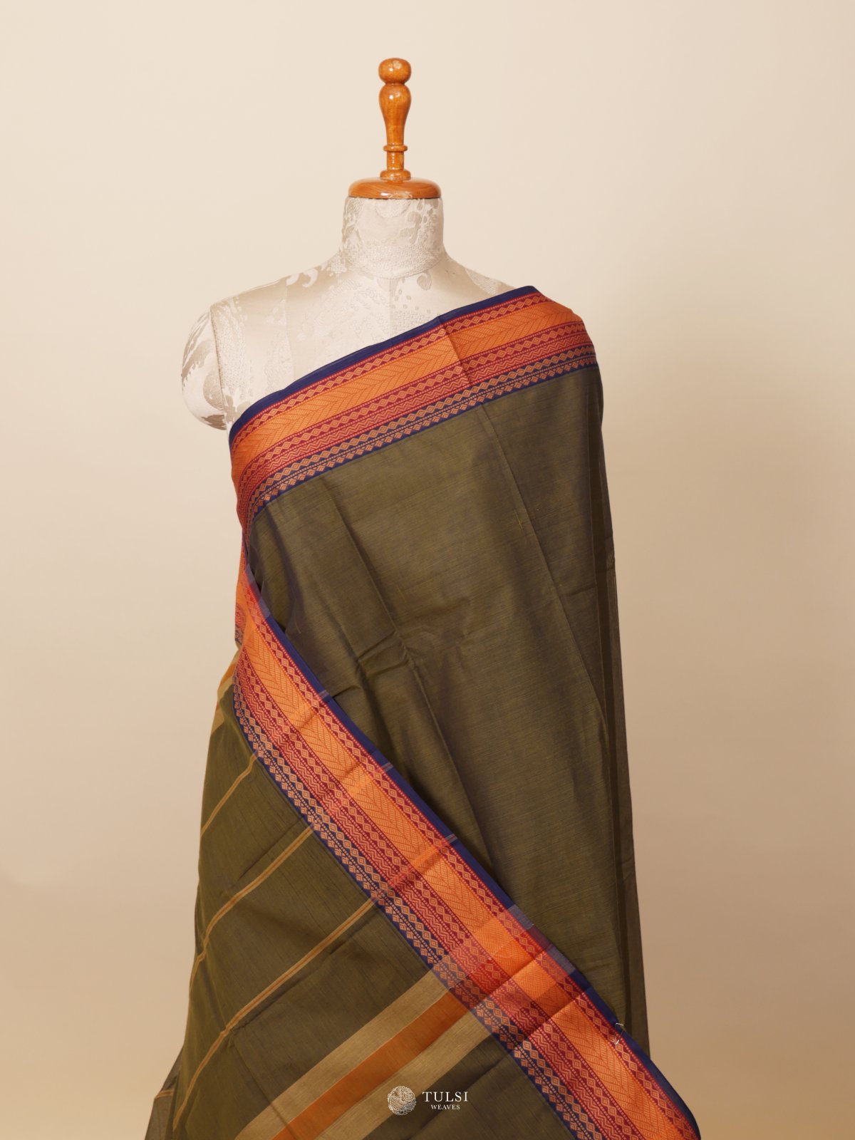 Mehndi Green Kanchi Cotton Saree
