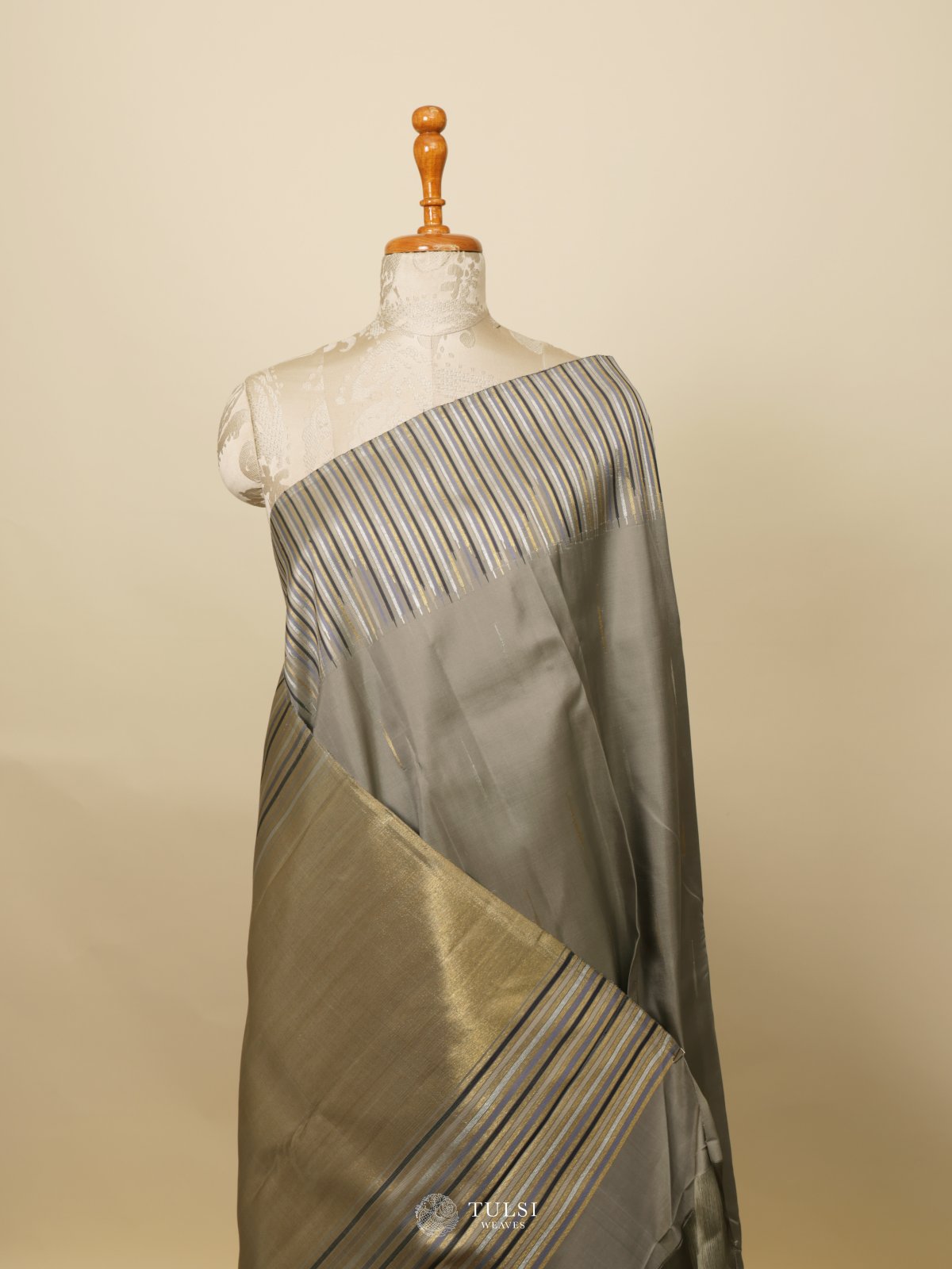 Grey Kanjeevaram Silk Sarees 