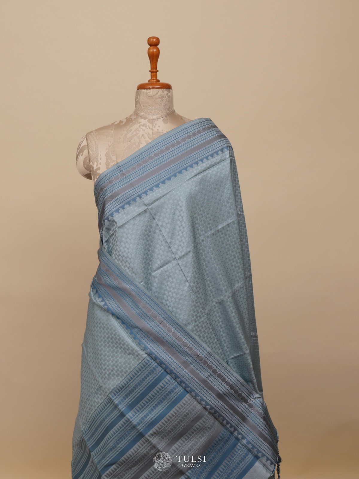 Pastel Blue Tanchoi Silk Saree 