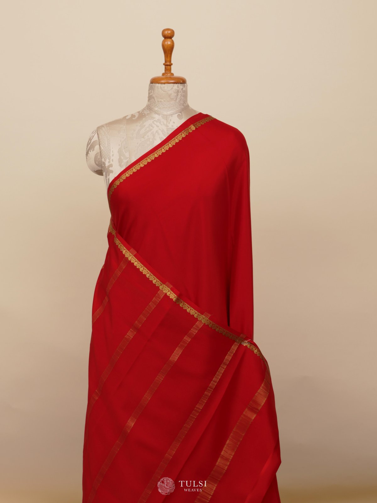 Red Mysore Silk Saree