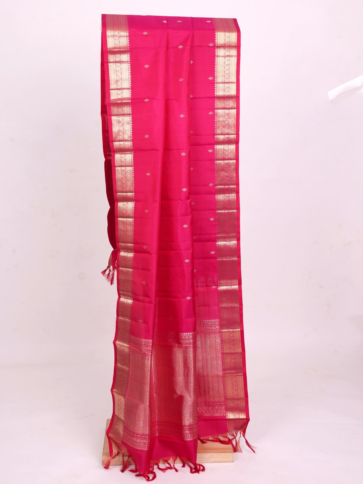 Reddish Pink Kanjeevaram Silk Dupatta