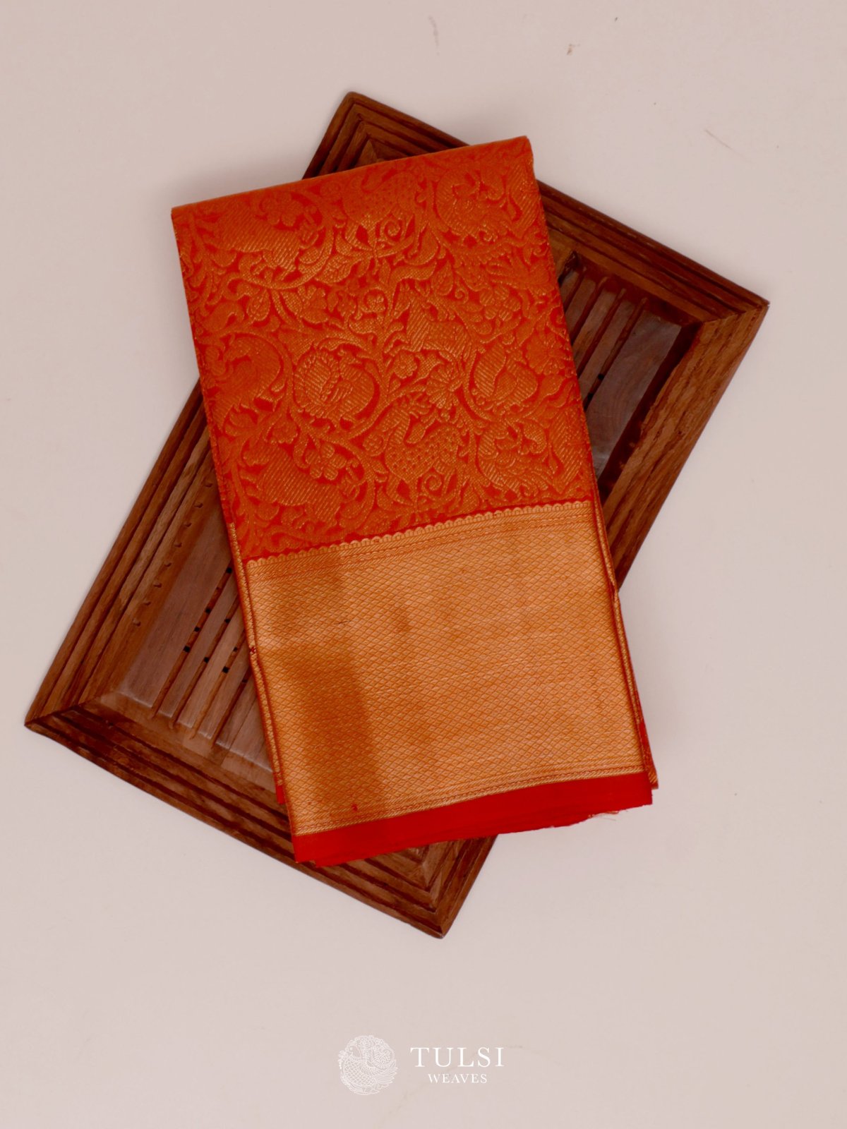 Orange Kanjeevaram Silk Blouse