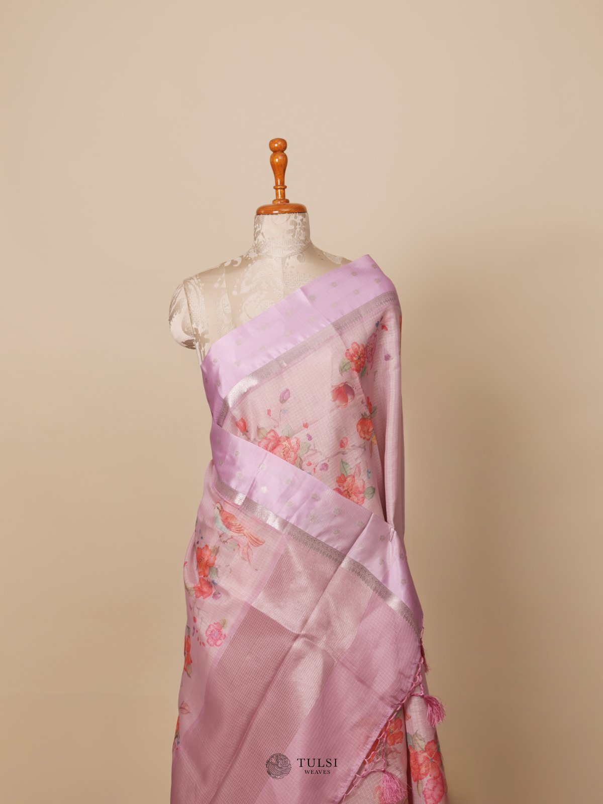 Lavender Semi Kota Saree