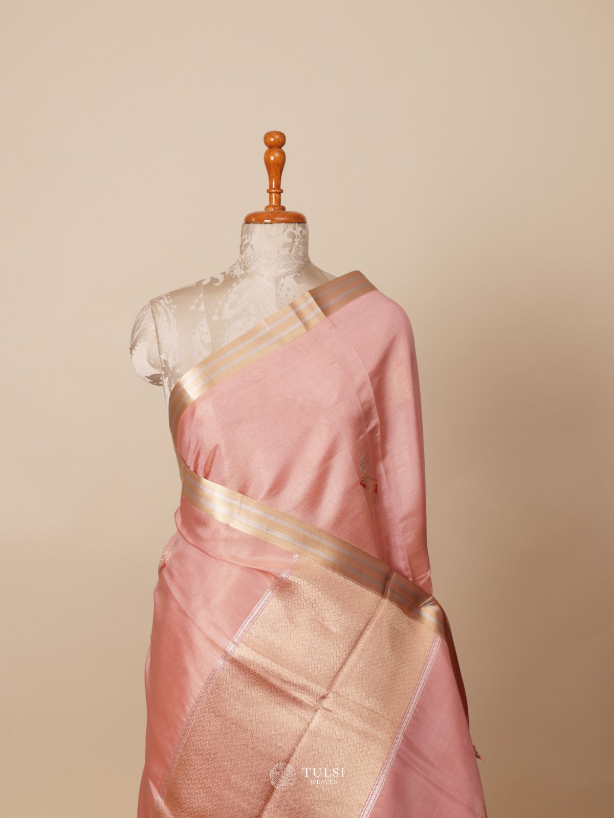 Peach Mashru Silk
