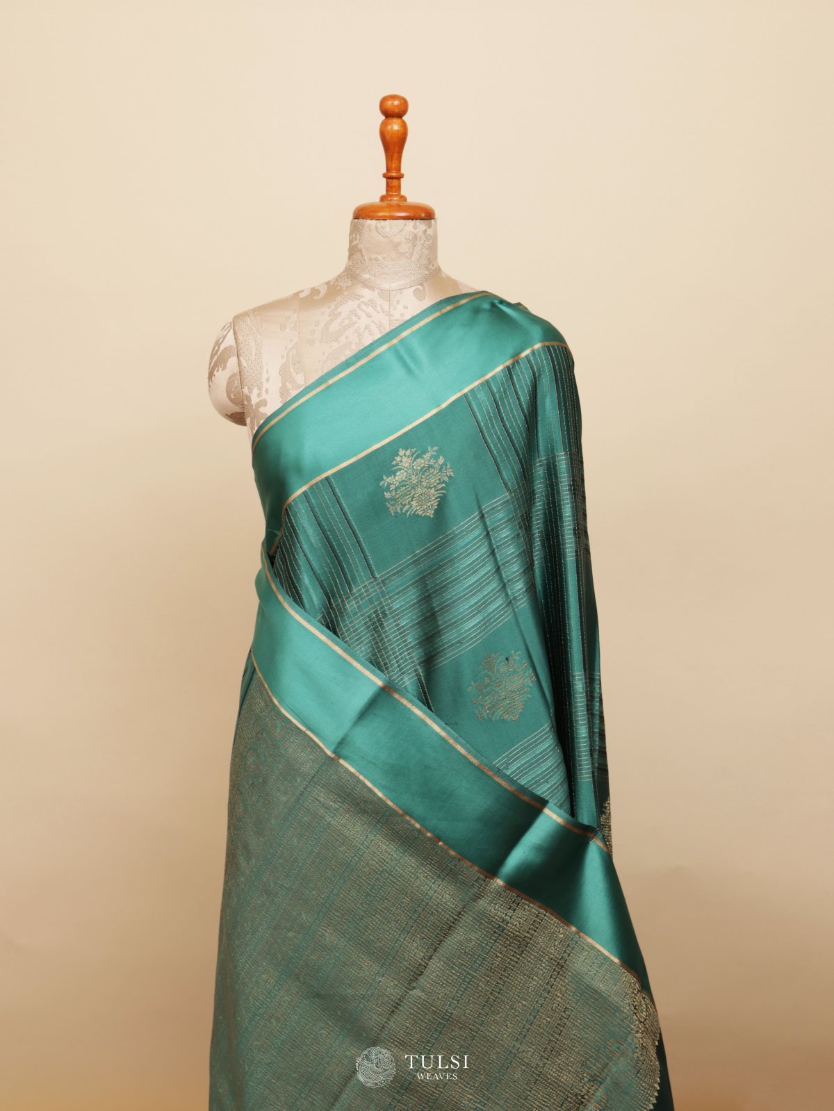 Light Aqua Green Mysore Silk Saree