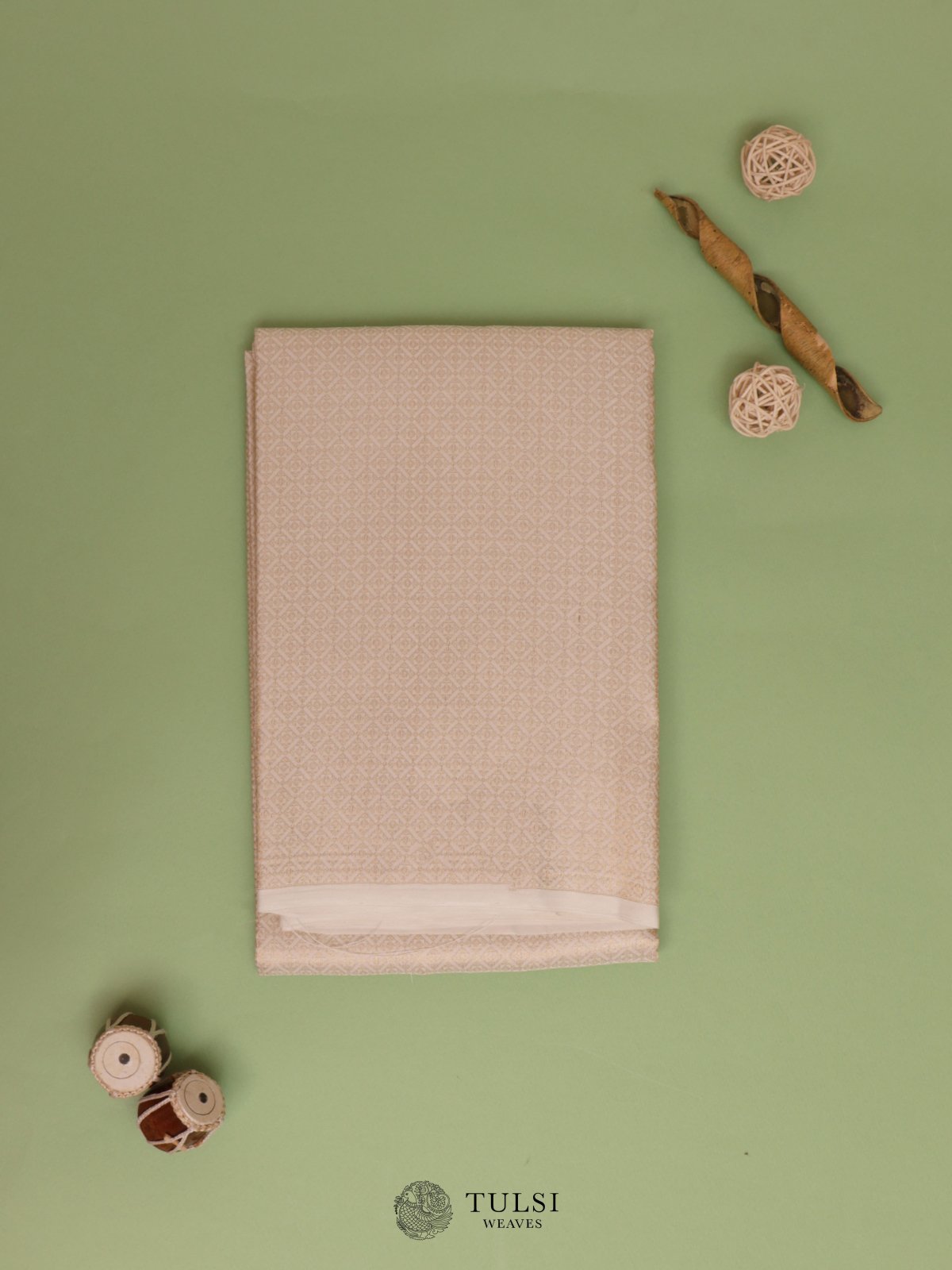 White Silk Shirt Material With Thread Brocade