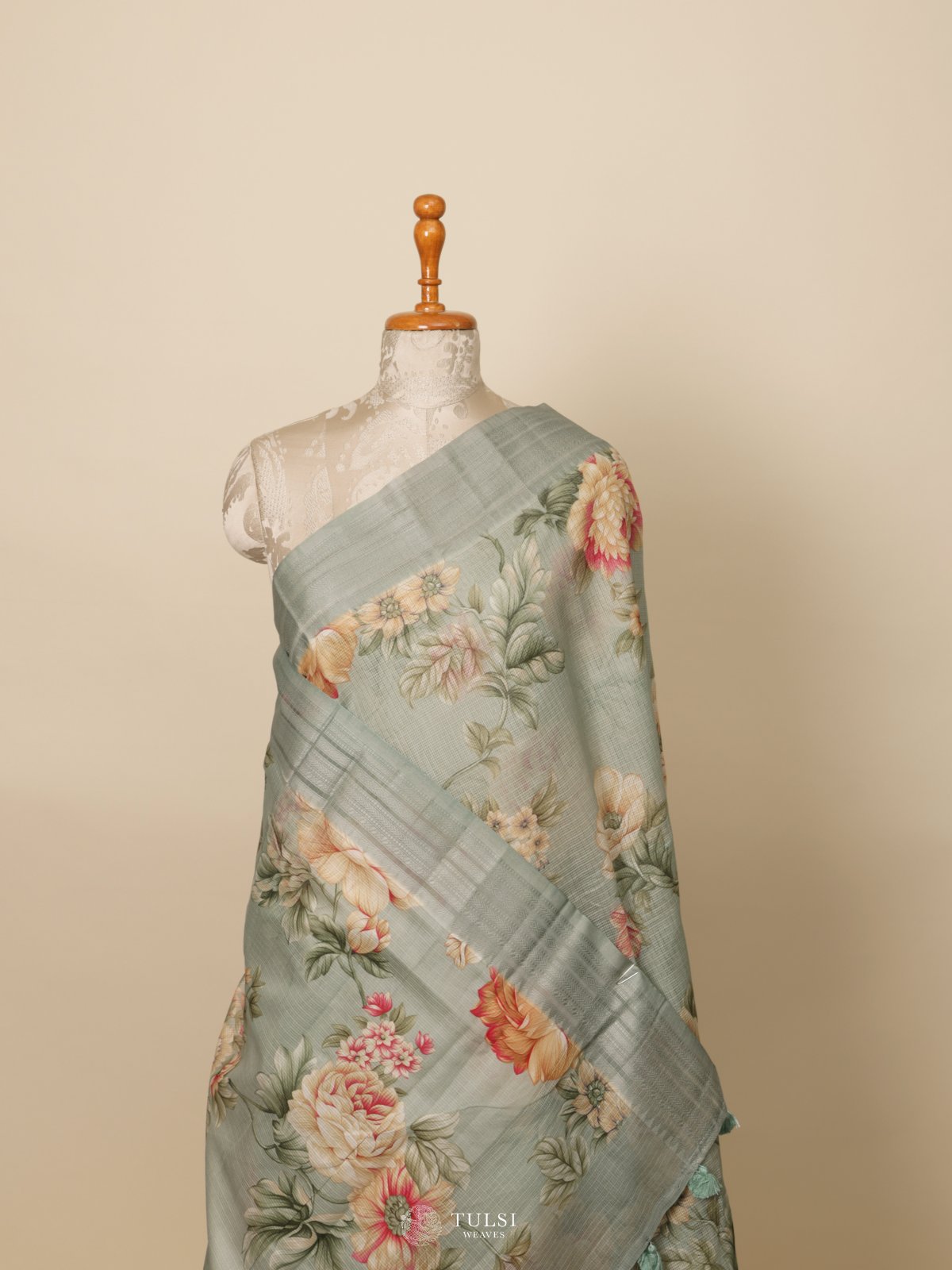 Light Green Semi Kota Saree
