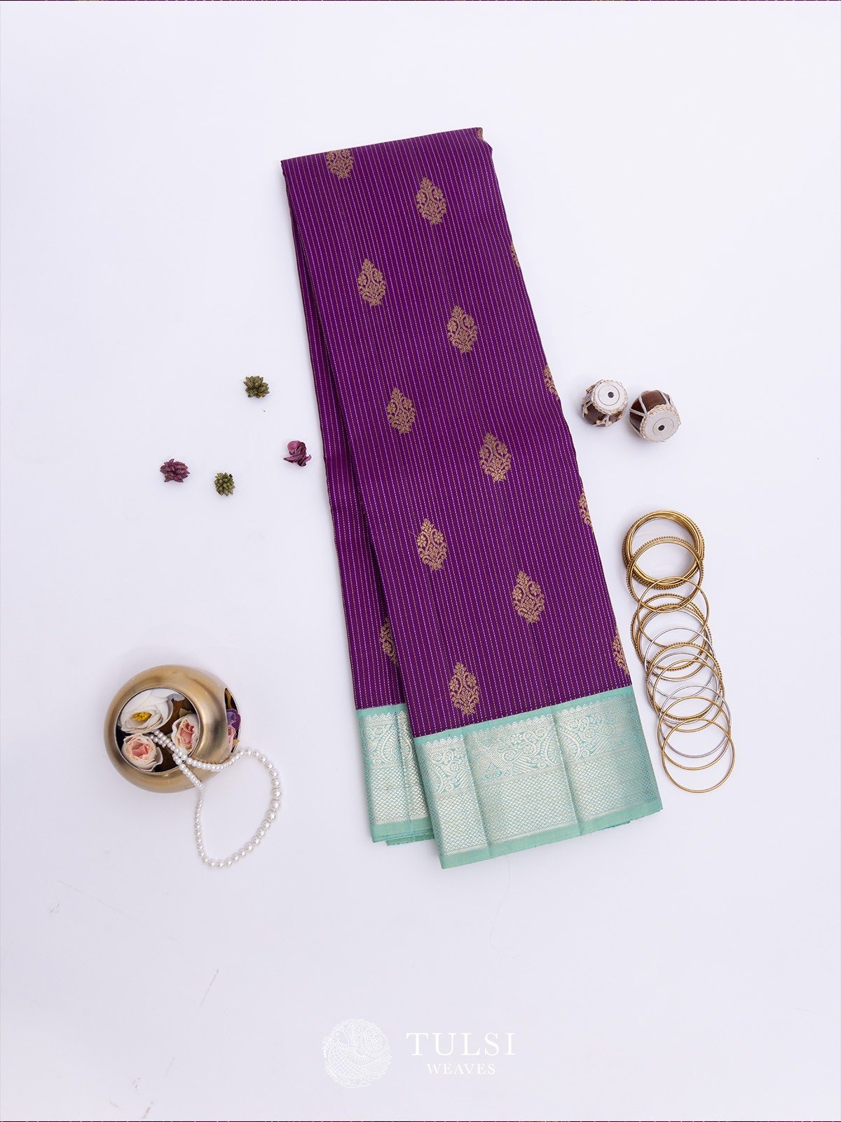 Purple Vaira Oosi Kanjeevaram Silk Saree 