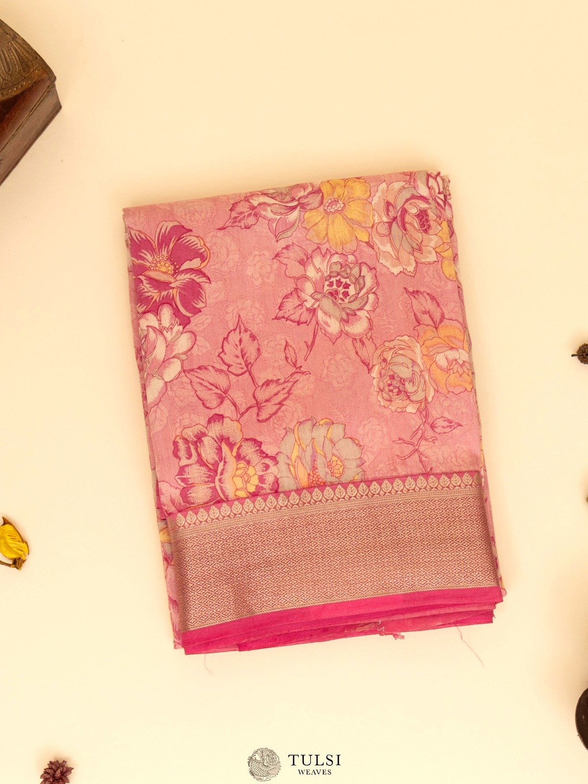 Baby Pink Chaniya Silk Saree