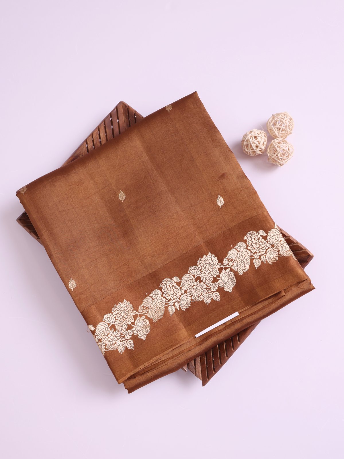 Tan Brown Mashru Silk Saree