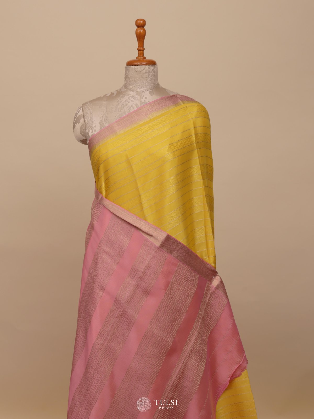 Yellow Mysore Silk Saree