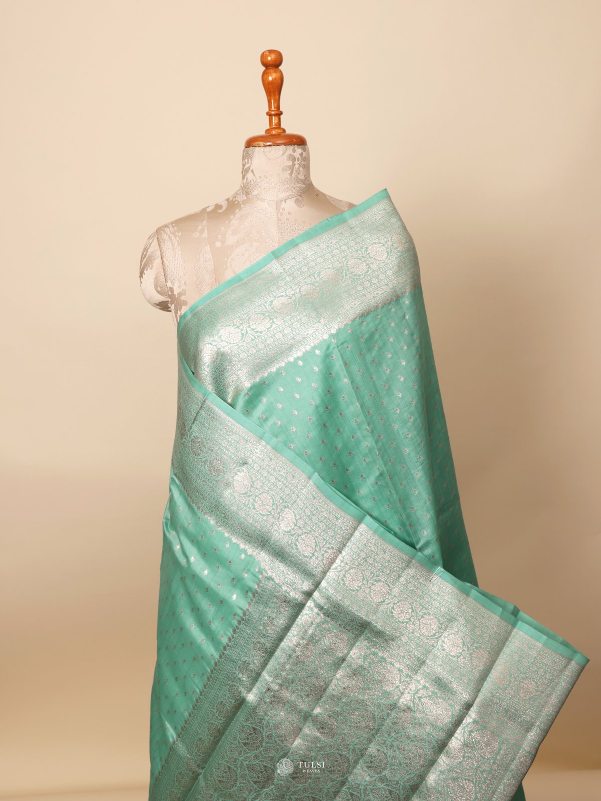 Light Sea Green Chaniya Silk Saree