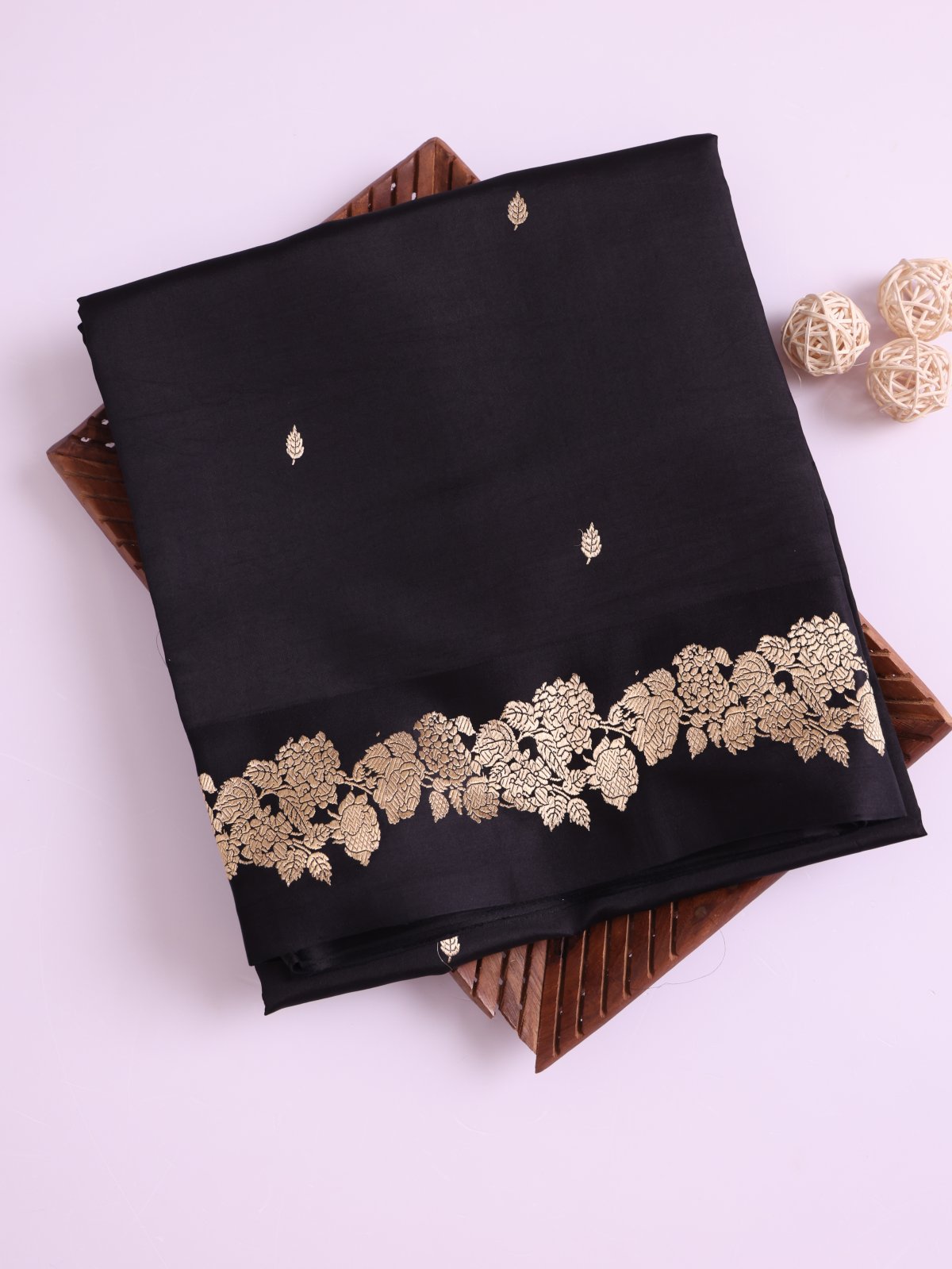 Black Mashru Silk Saree