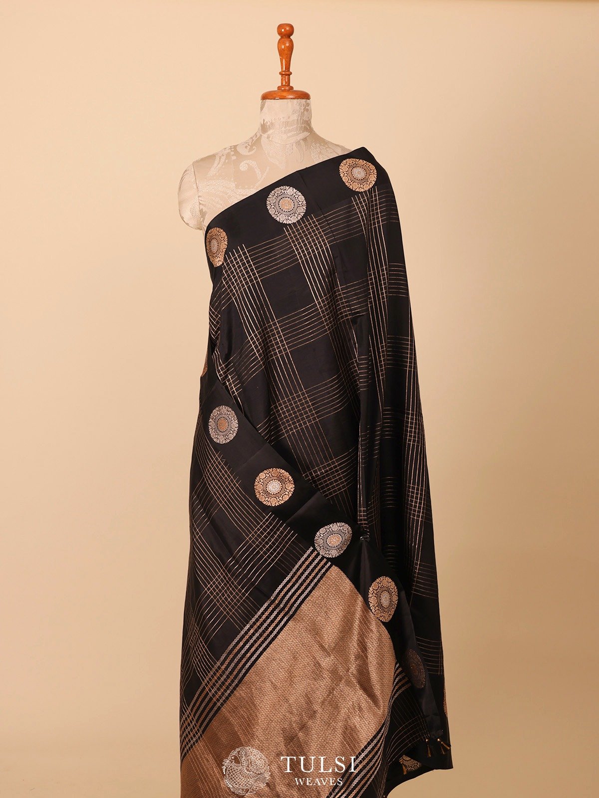 Black Mashru Silk Saree