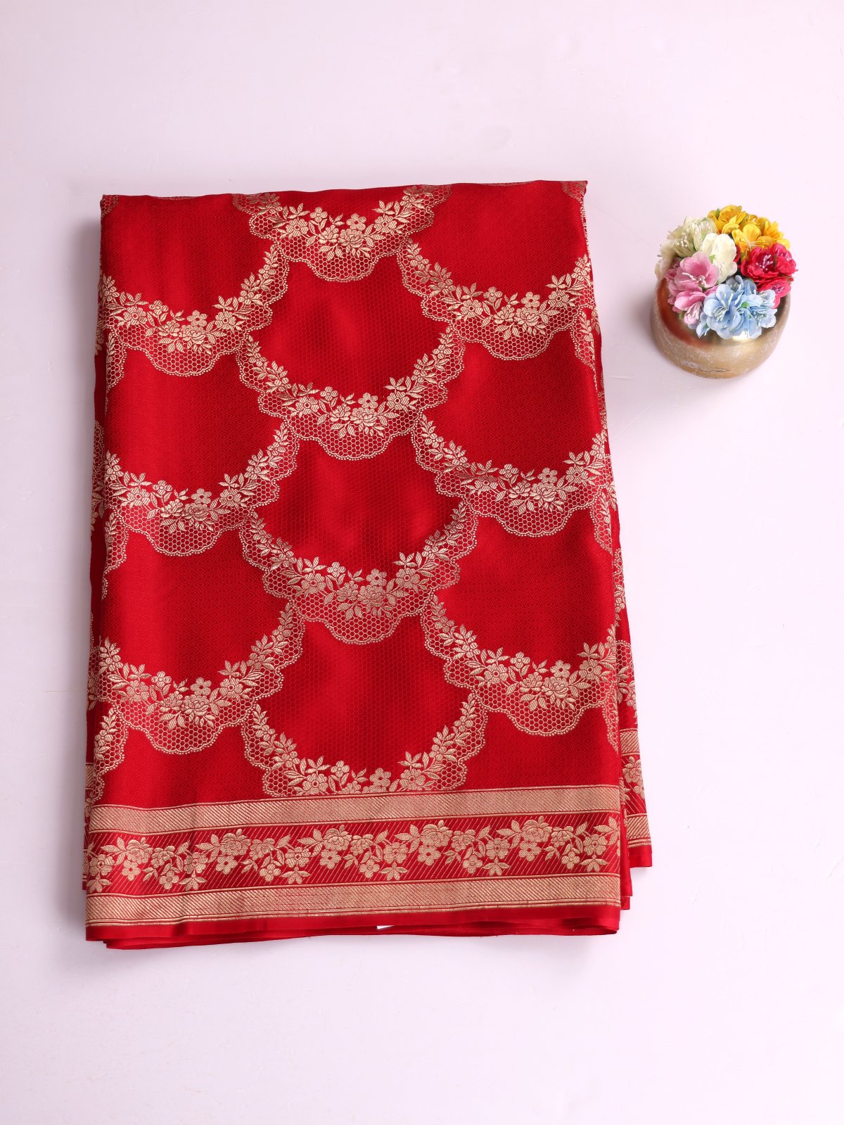 Red Mashru Silk Saree