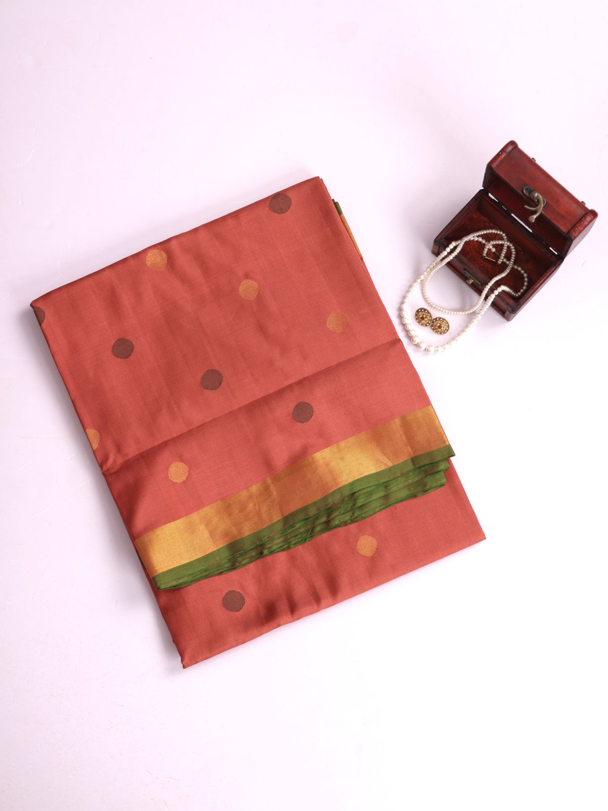 Rust Orange Uppada Silk Saree With Zari Border